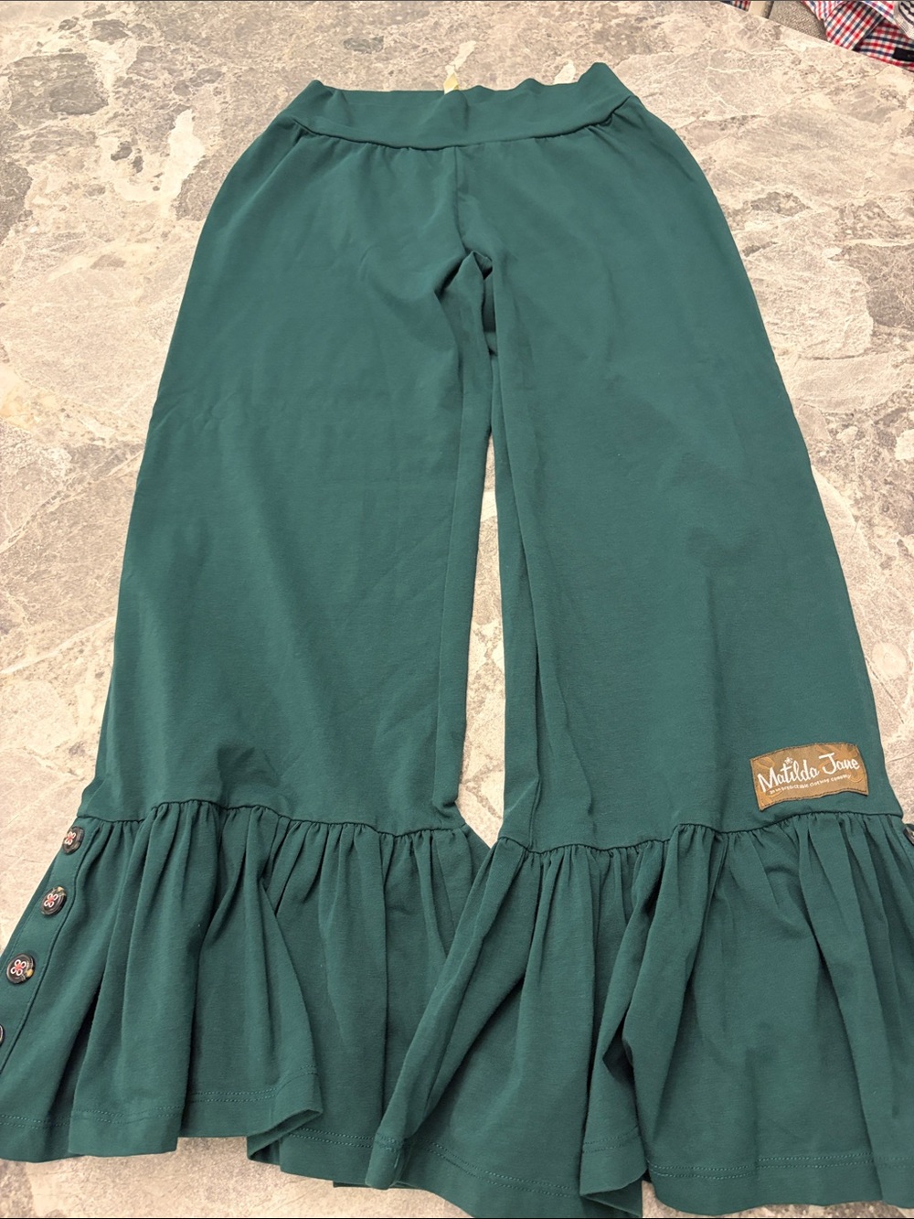Matilda Jane Green High-Low Ruffle Skirt with Button Trim - Picture 2 of 5